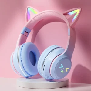 Casque Gaming Sans Fil RGB - Oreilles de Chat