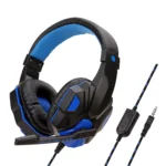 Casque gaming filaire bleu
