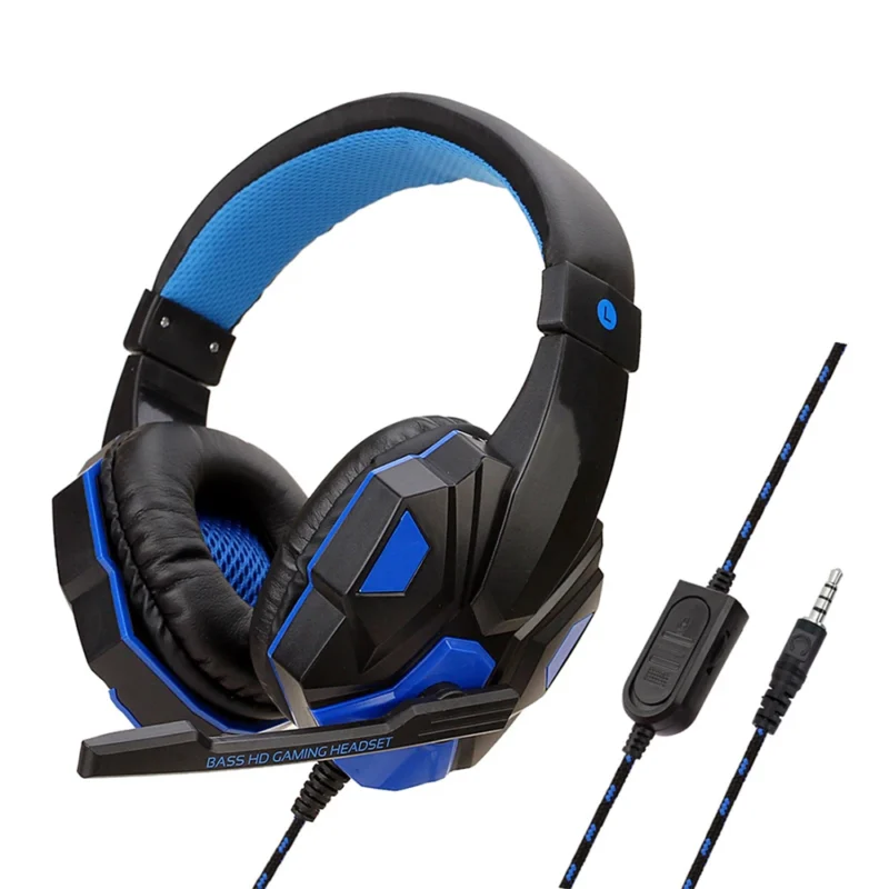 Casque gaming filaire bleu