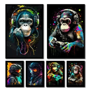 Poster - Singe avec Manette