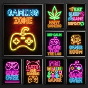 Poster - Neon Art Gaming Zone